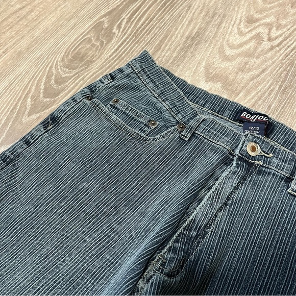 Striped denim high waist jeans - Picture 2 of 9